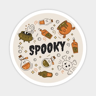 Kawaii Spooky Halloween Doodle Art Magnet